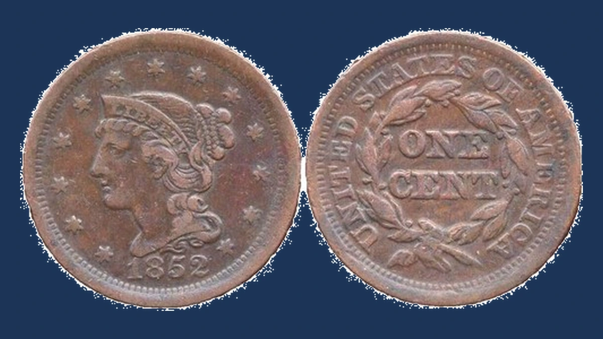 1852 Braided Hair Cent: Misaligned Die