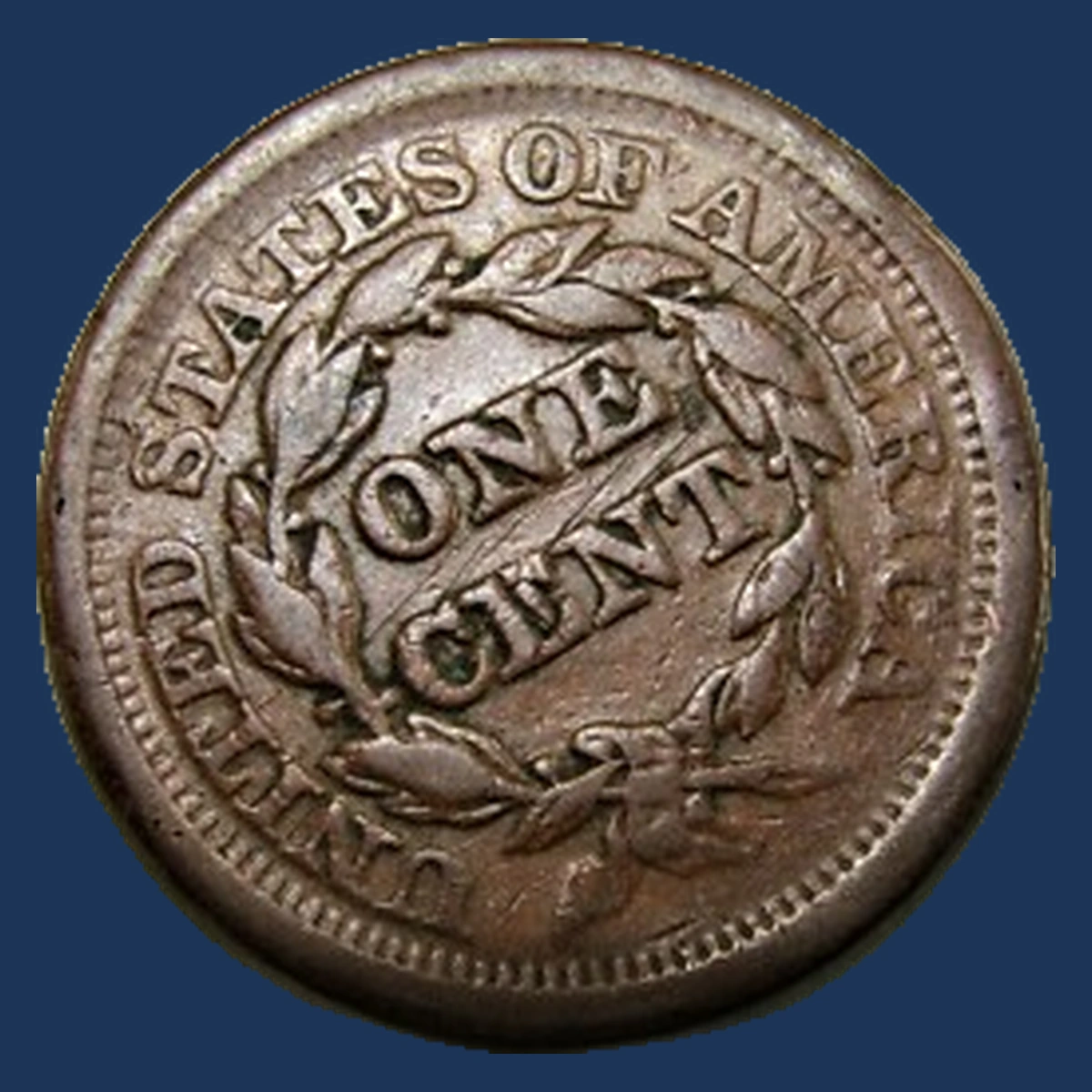 1851 Braided Hair Cent: Lamination / Split Planchet