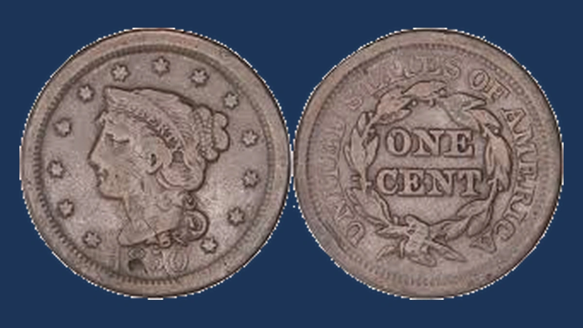 1850 Braided Hair Cent: Die Crack