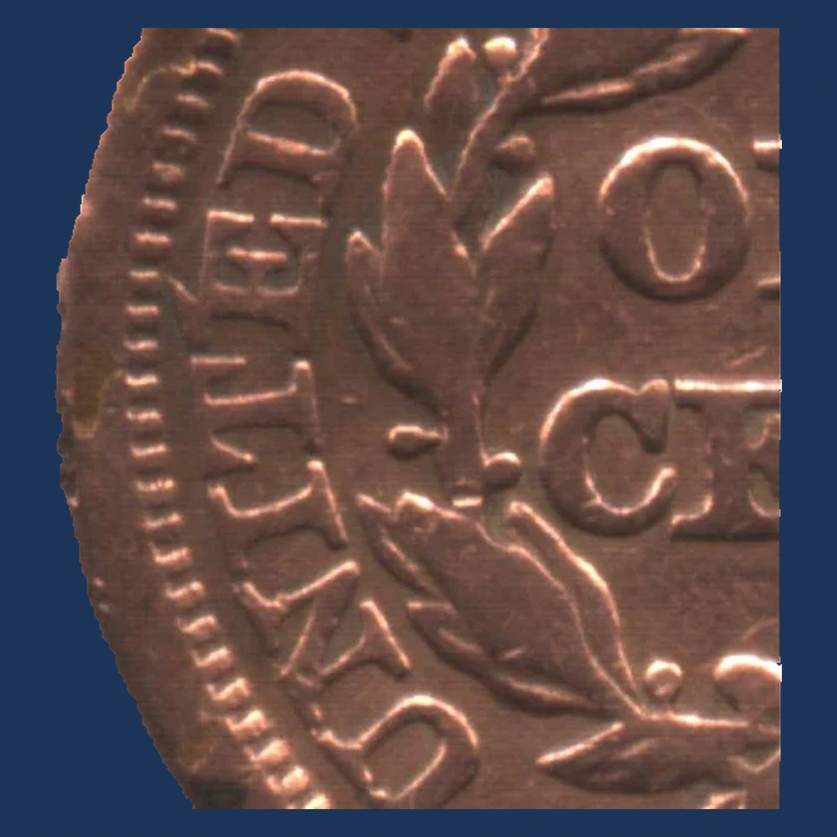 1845 Braided Hair Cent: Die Break / Cud