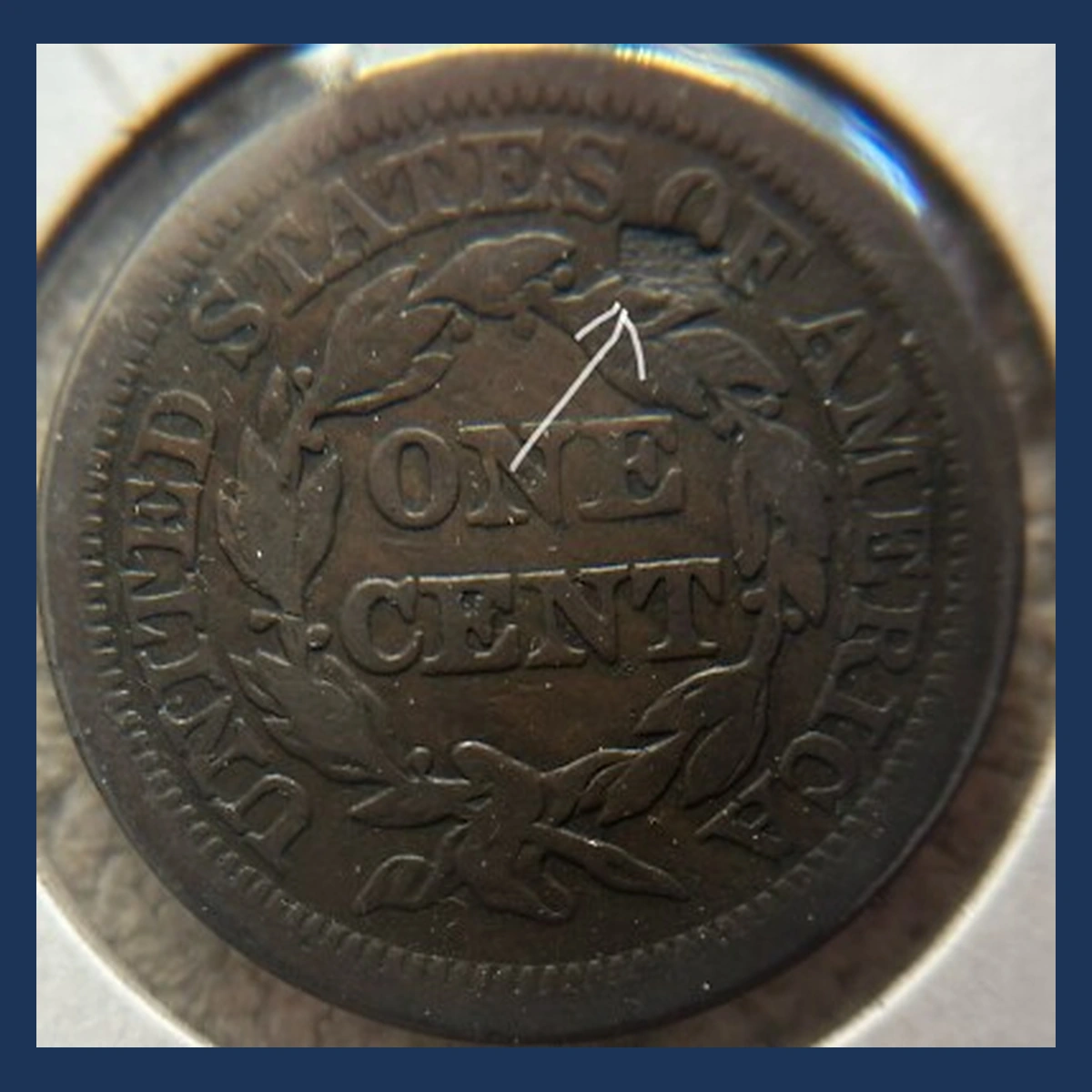 1845 Braided Hair Cent: Lamination / Split Planchet