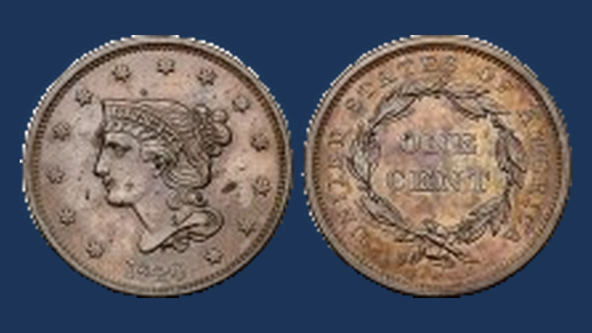 1840 Braided Hair Cent: Planchet Flaw