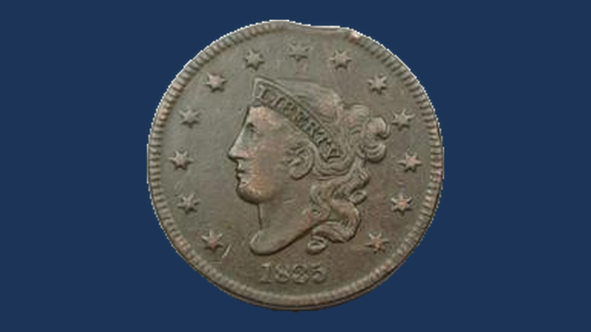 1835 Coronet Head Cent: Clipped Planchet