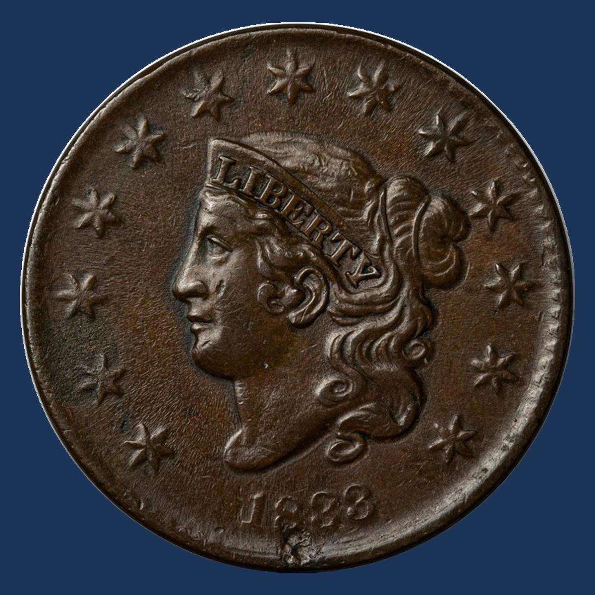 1833 Coronet Head Cent: Planchet Flaw
