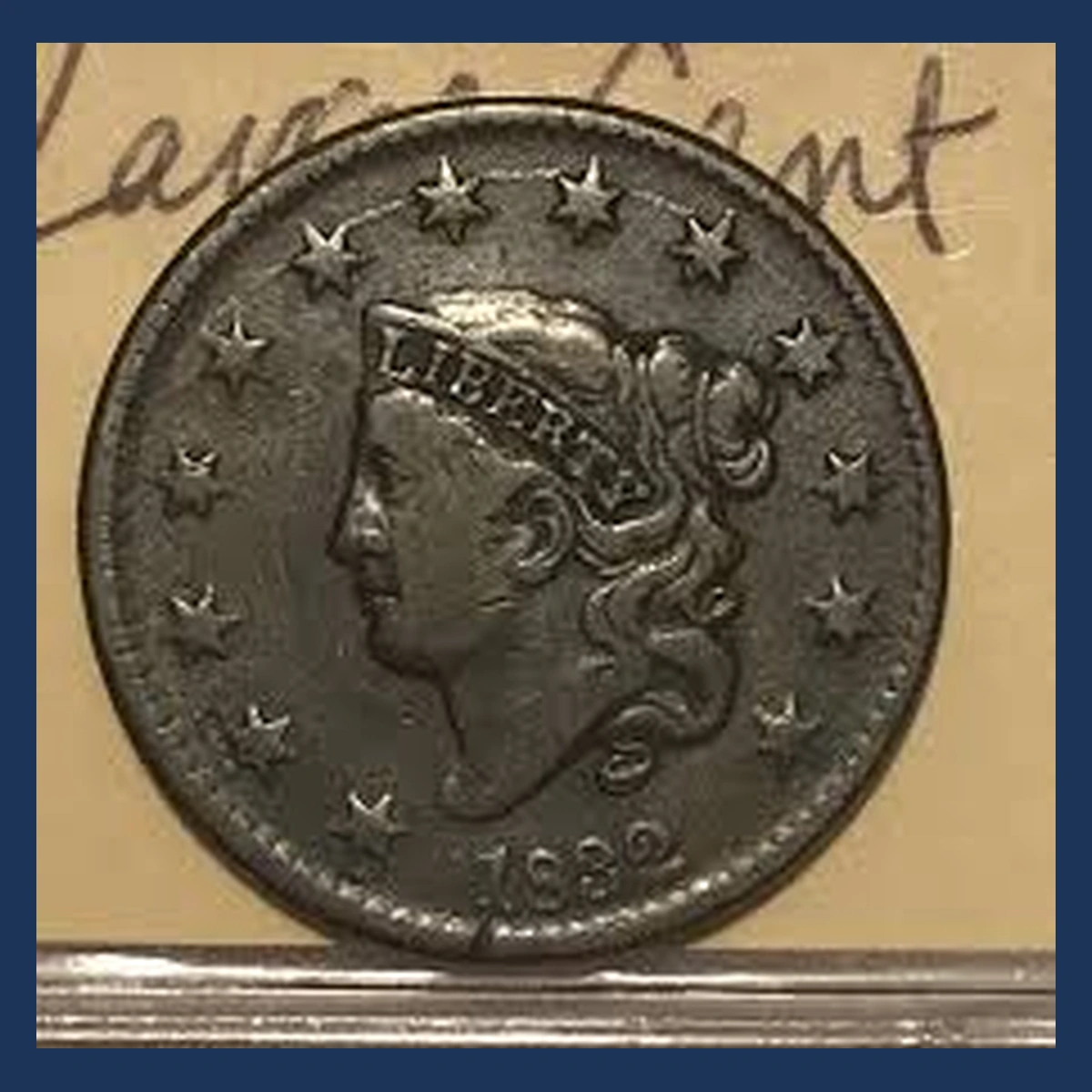 1832 Coronet Head Cent: Die Crack