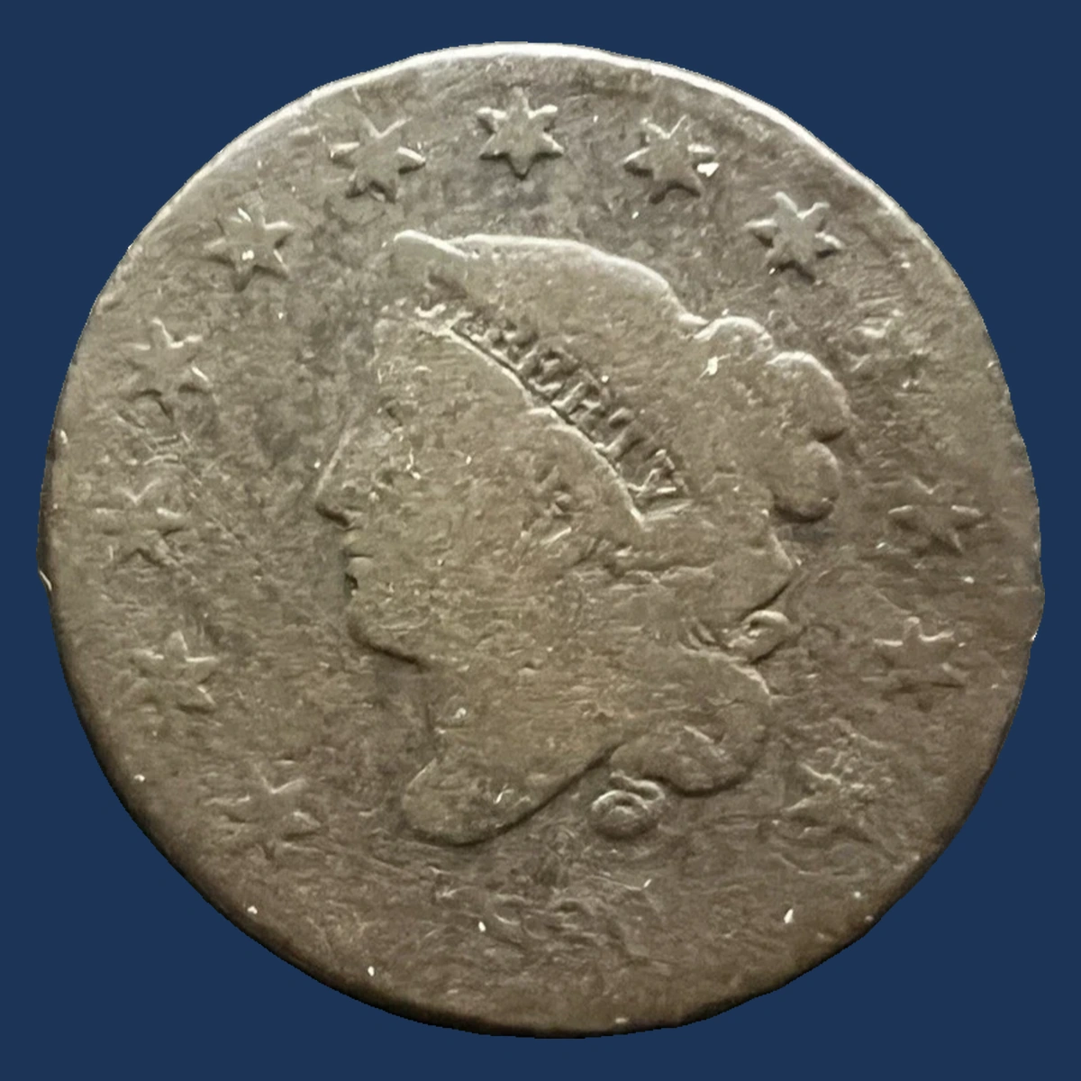 1830 Coronet Head Cent: Clipped Planchet