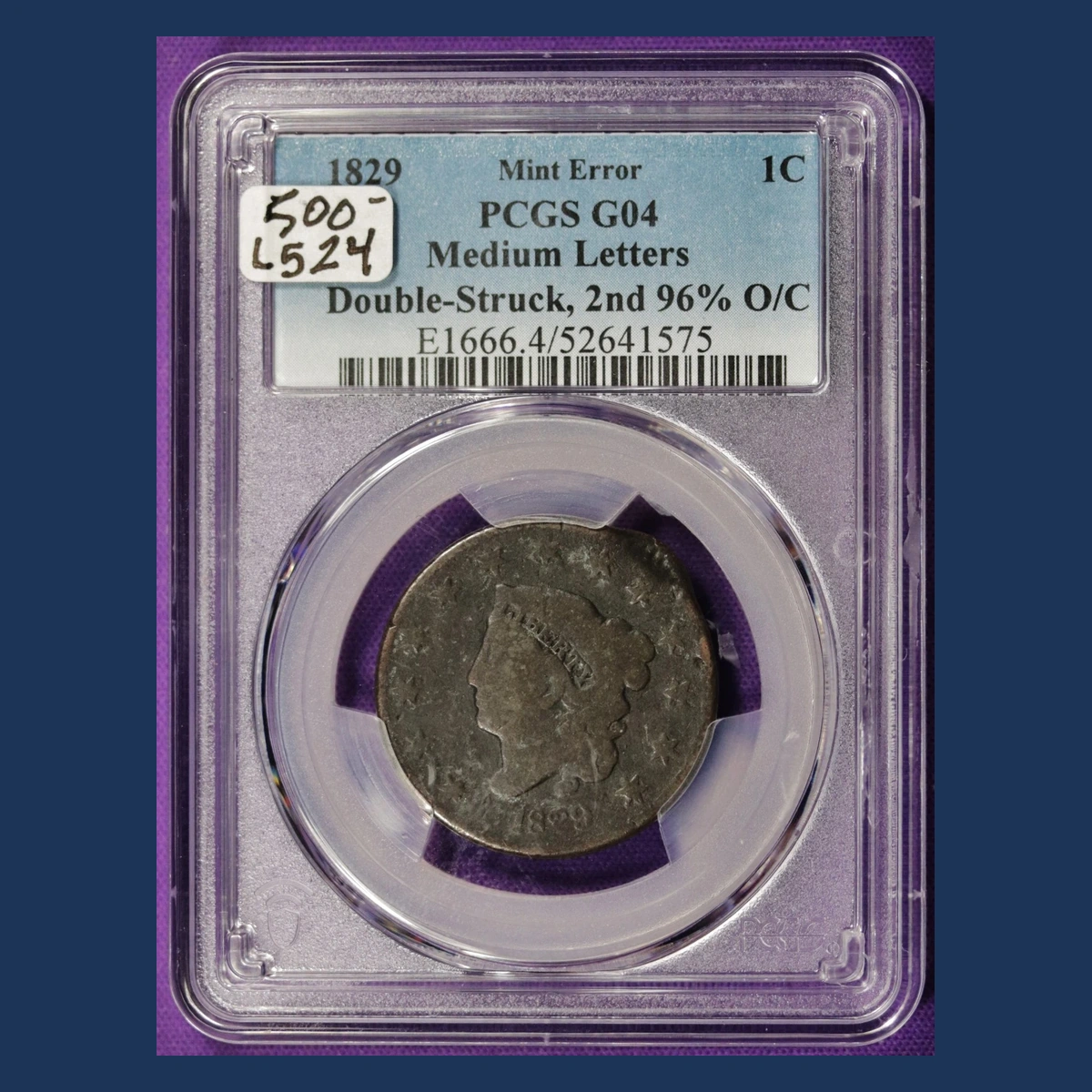 1829 Coronet Head Cent: Multiple Strike