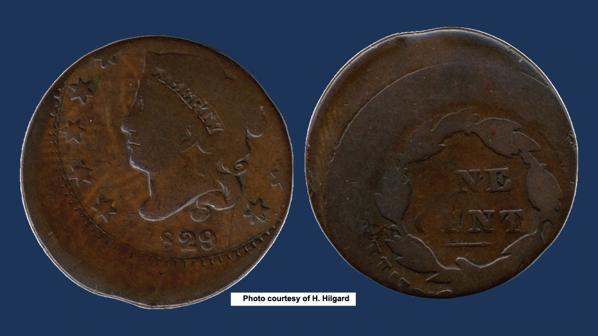 1829 Coronet Head Cent: Clipped Planchet