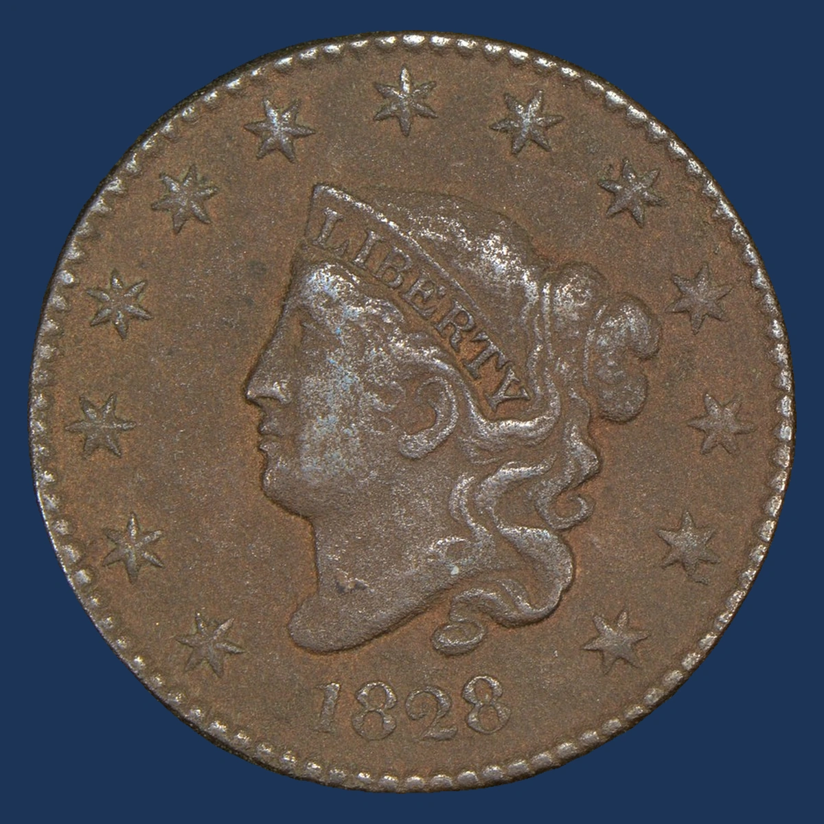 1828 Coronet Head Cent: Rotated Dies