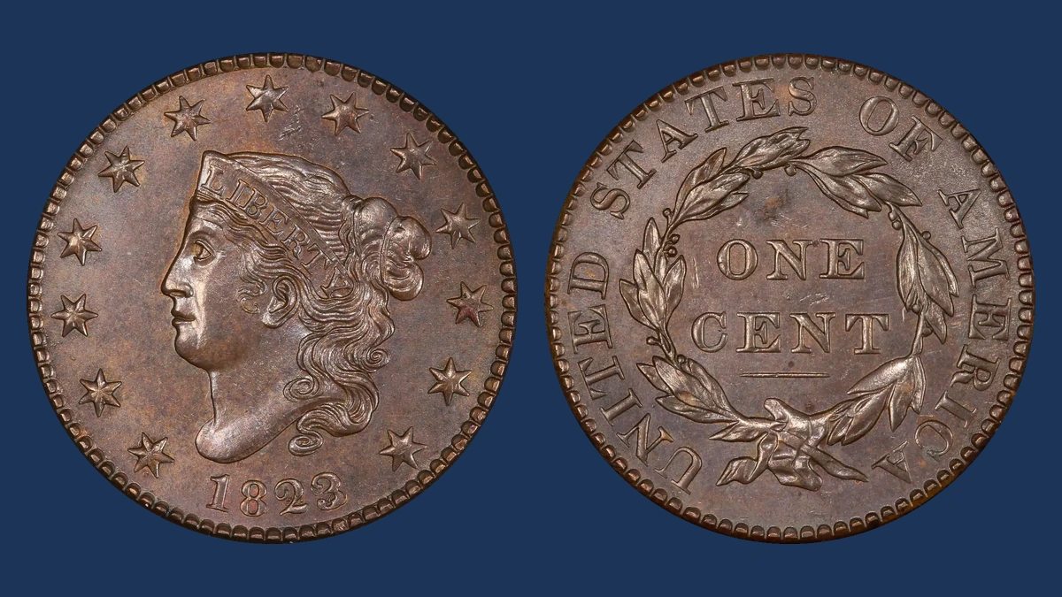 1823 Coronet Head Cent: Overdate