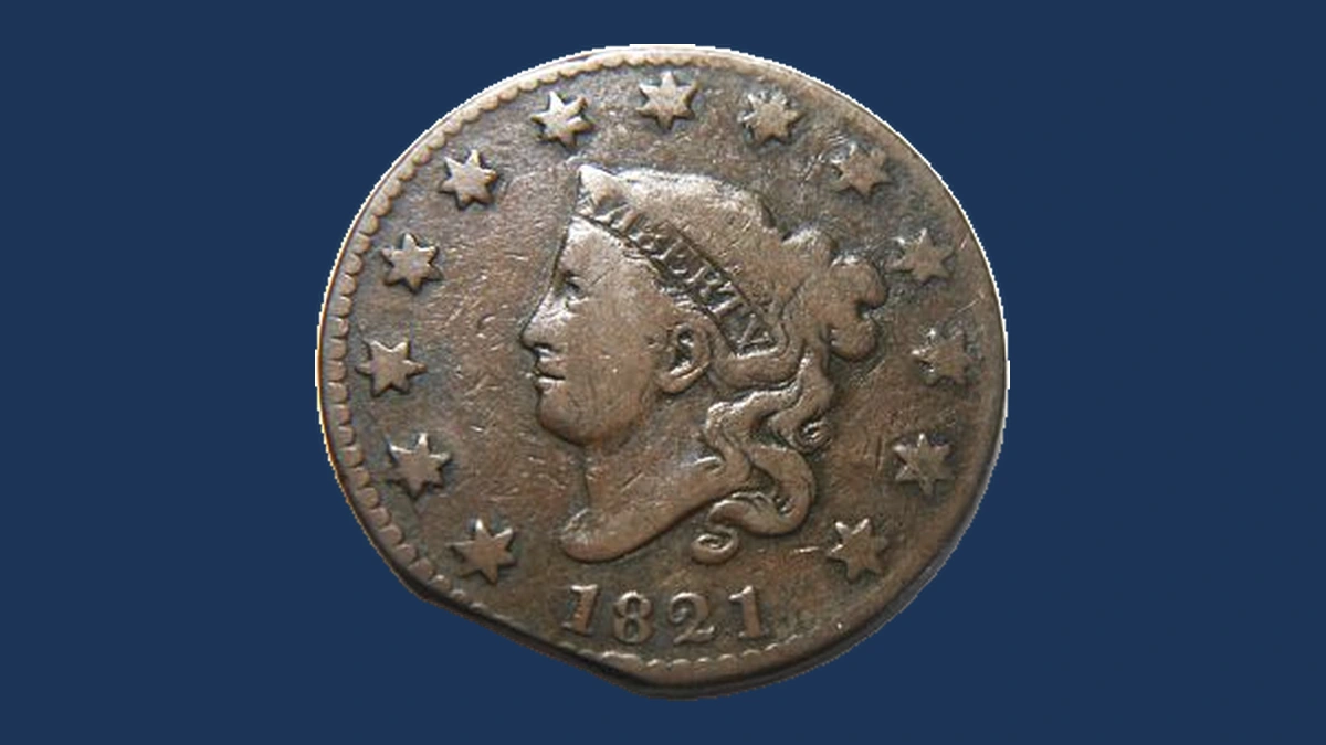 1821 Coronet Head Cent: Clipped Planchet