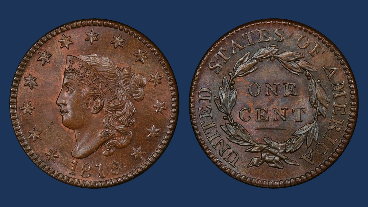 1819 Coronet Head Cent: Overdate