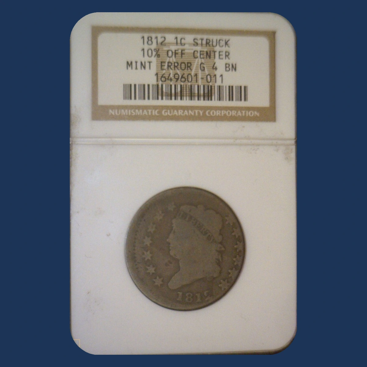 1812 Classic Head Cent: Off-Center Strike