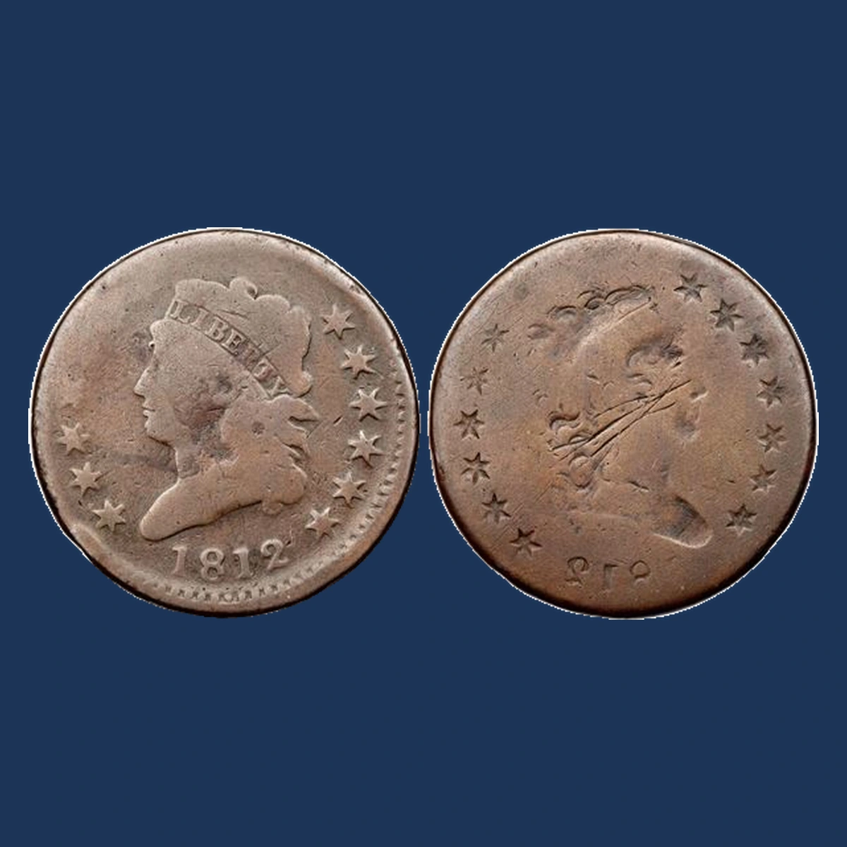 1812 Classic Head Cent: Brockage
