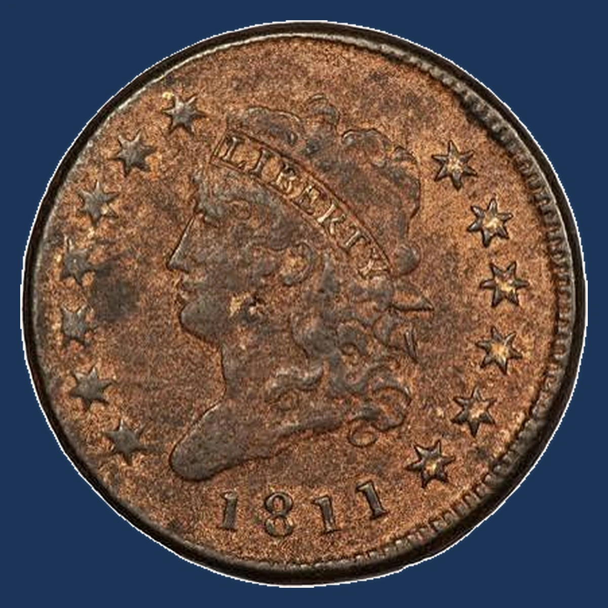 1811 Classic Head Cent: Off Center Strike