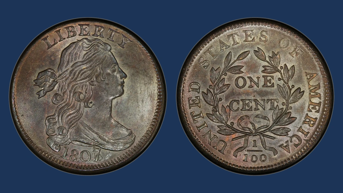 1807 Draped Bust Cent: Overdate