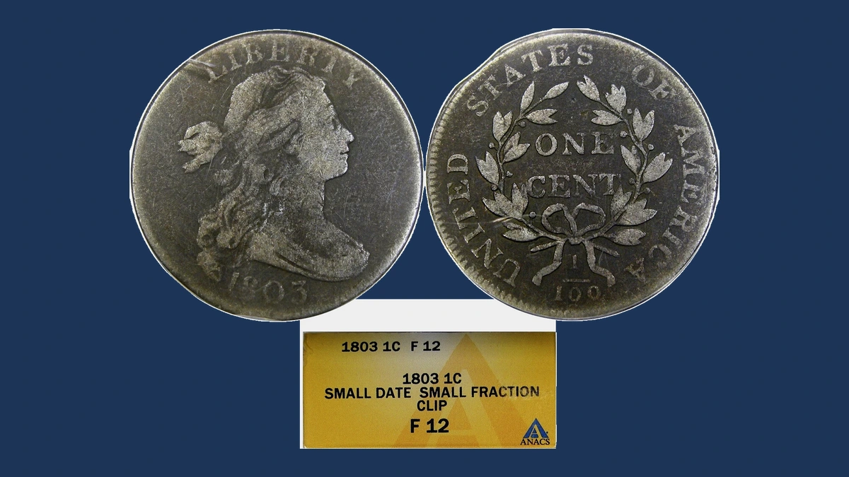 1803 Draped Bust Cent: Clipped Planchet