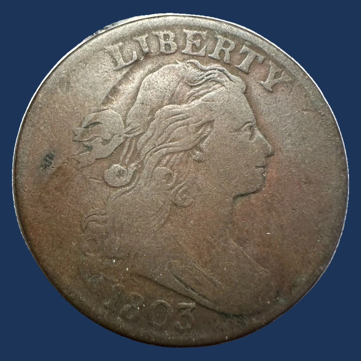 1803 Draped Bust Cent: Lamination