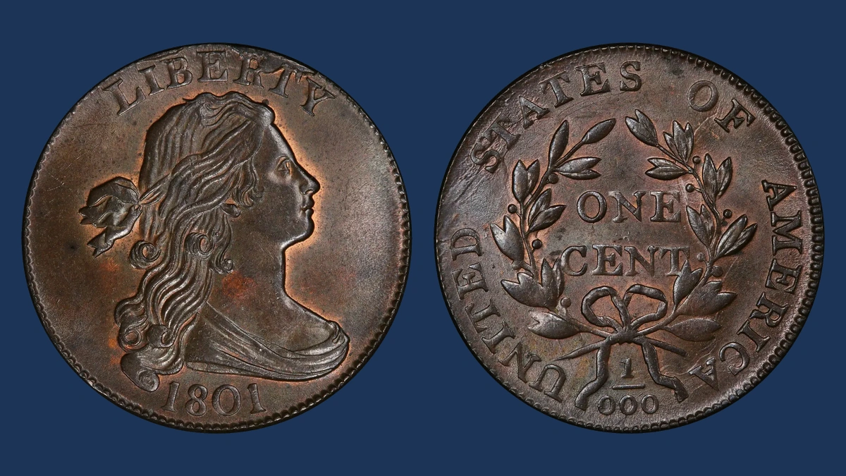 1801 Draped Bust Cent: Blundered Fraction / Reverse Lettering