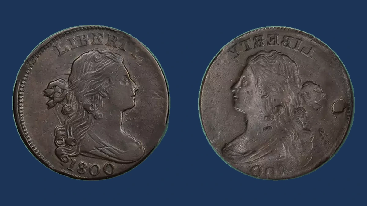 1800 Draped Bust Cent: Brockage