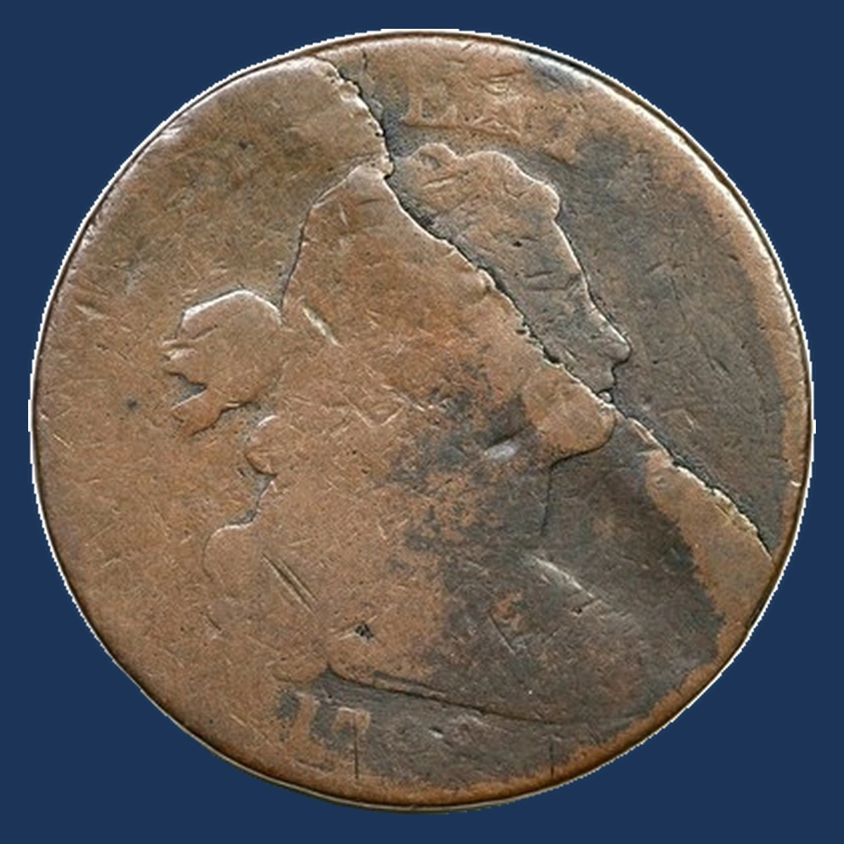 1798 Draped Bust Cent: Defective Planchet