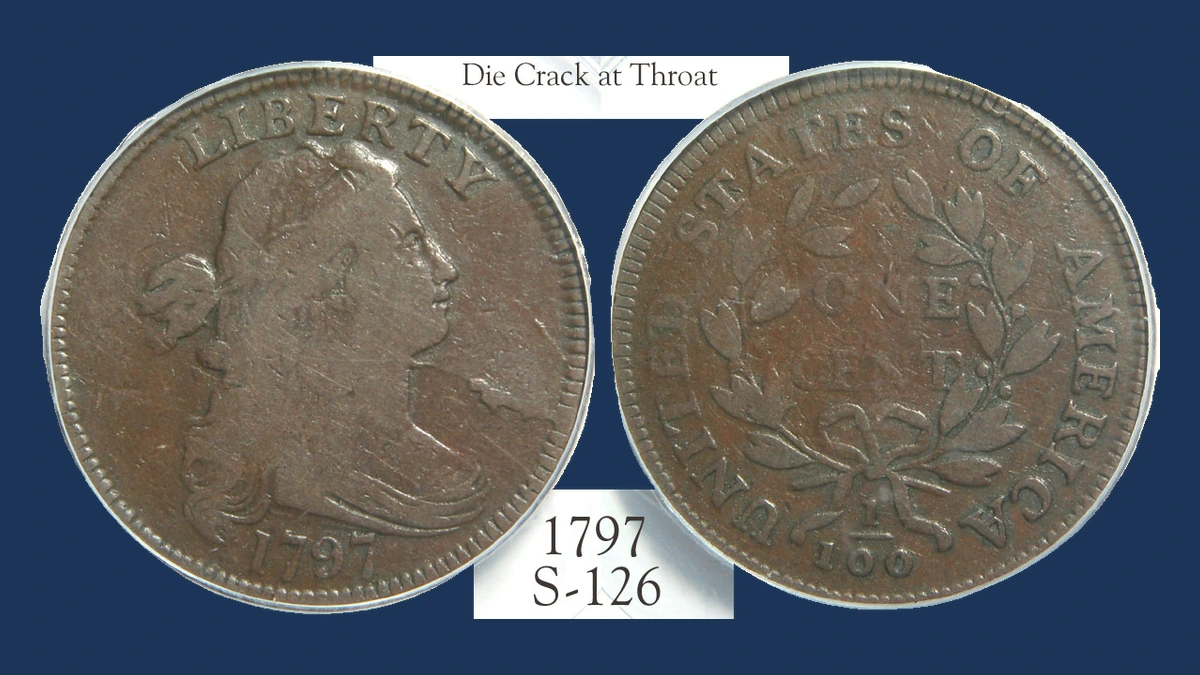 1797 Draped Bust Cent: Die Crack