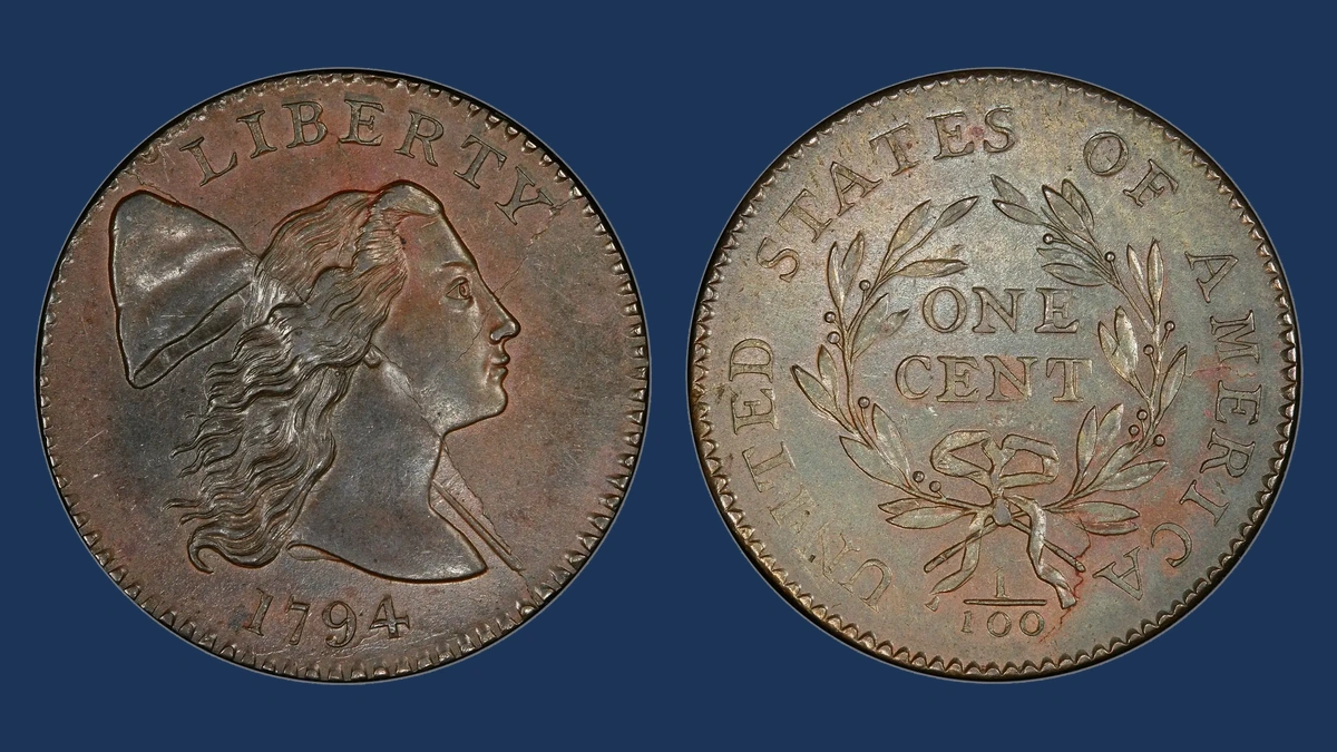1794 Flowing Hair Large Cent: Die Crack