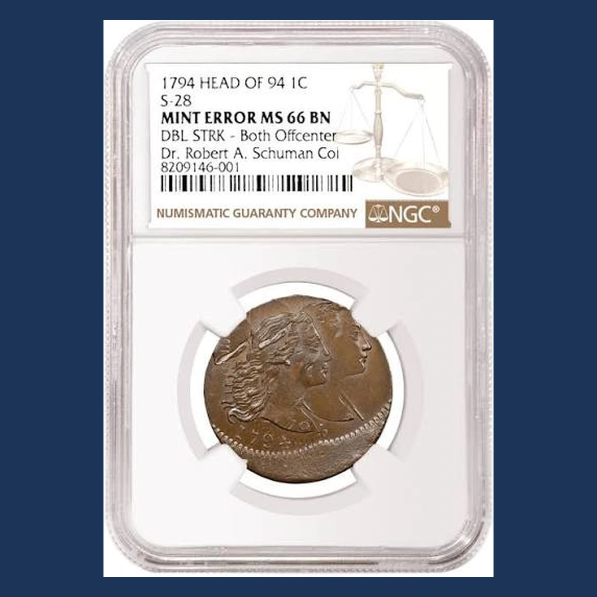 1794 Flowing Hair Large Cent: Multiple Strike
