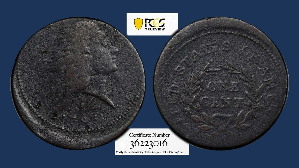 1793 Flowing Hair Large Cent: Off Center Strike