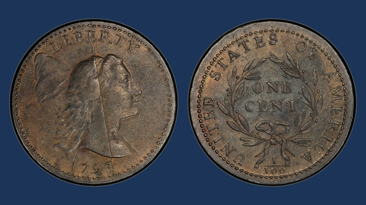 1793 Flowing Hair Large Cent: Die Crack