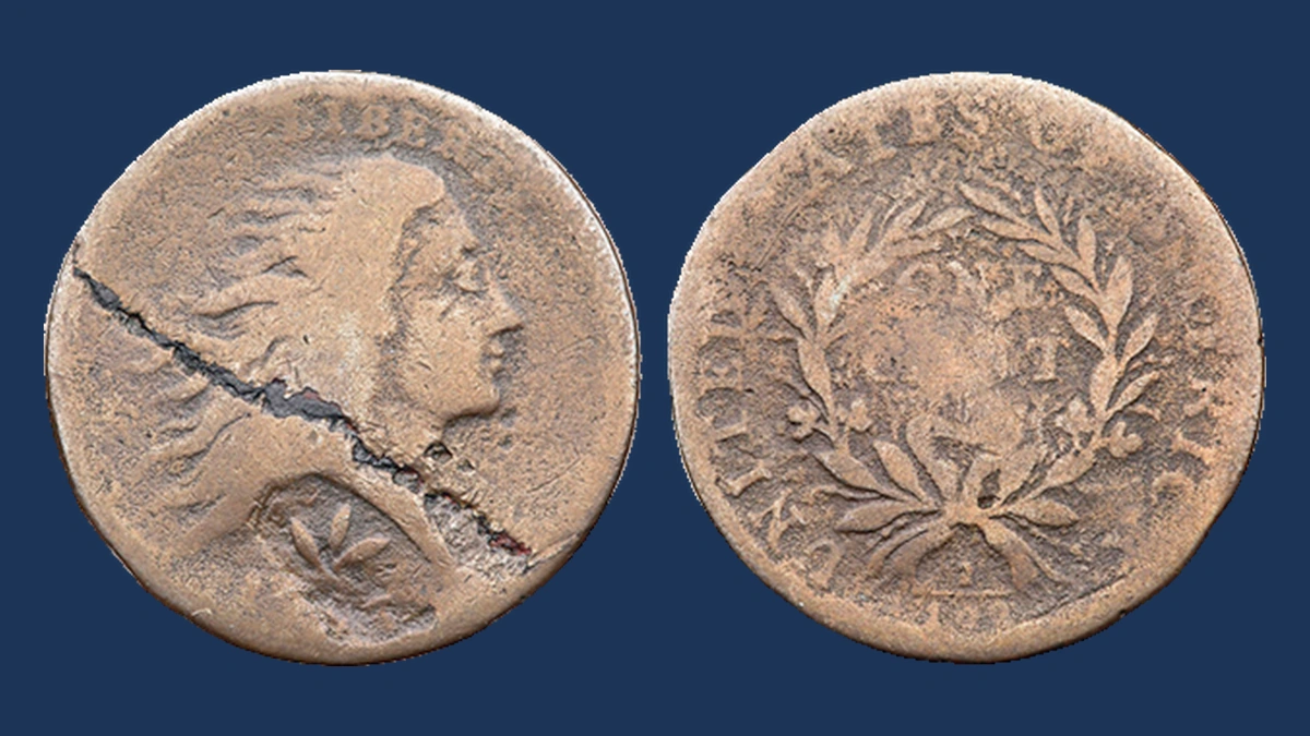 1793 Flowing Hair Large Cent: Lamination / Split Planchet