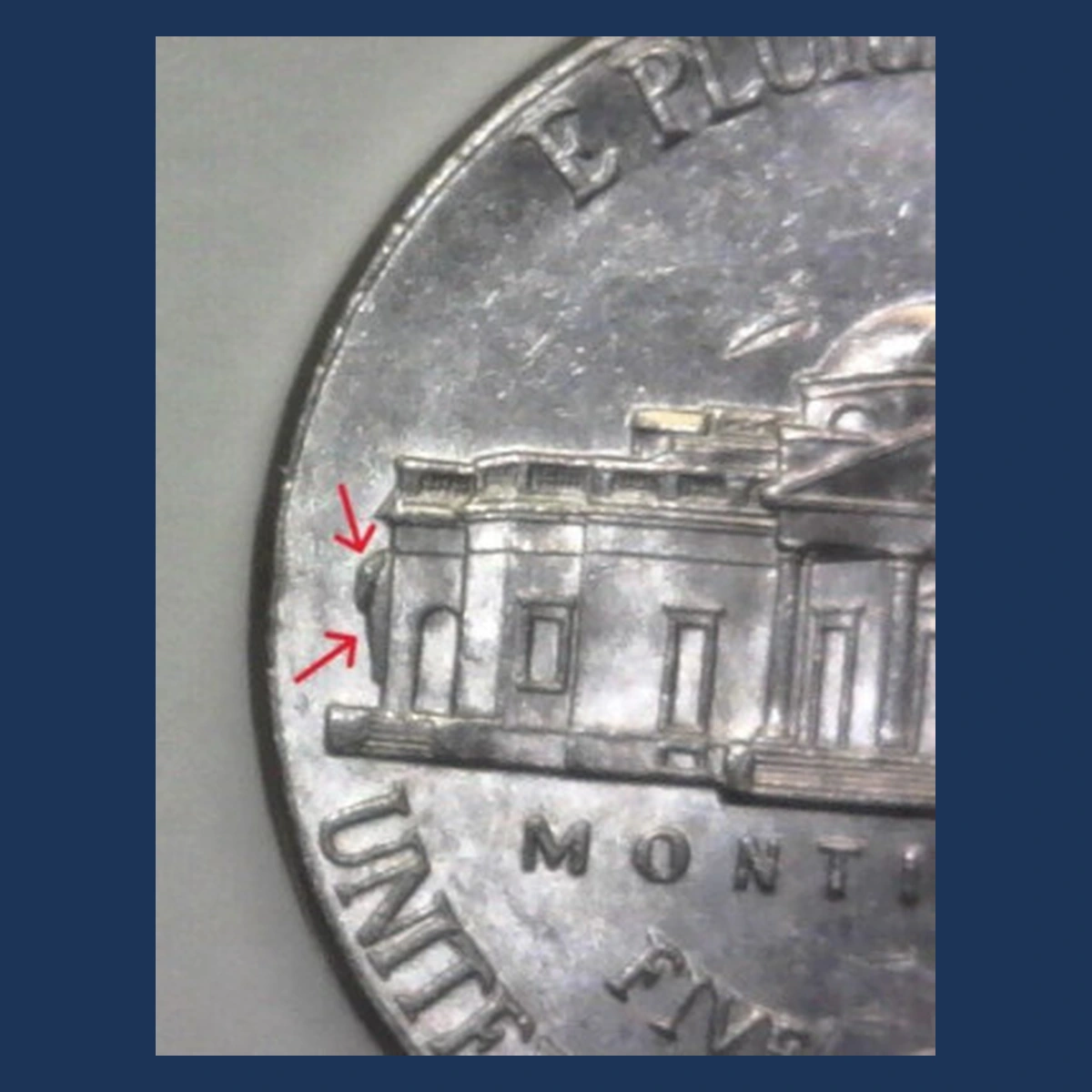 2019 Jefferson Nickel: Die Crack / Die Chip