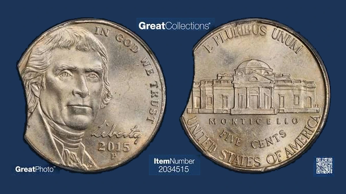 2015 Jefferson Nickel: Clipped Planchet