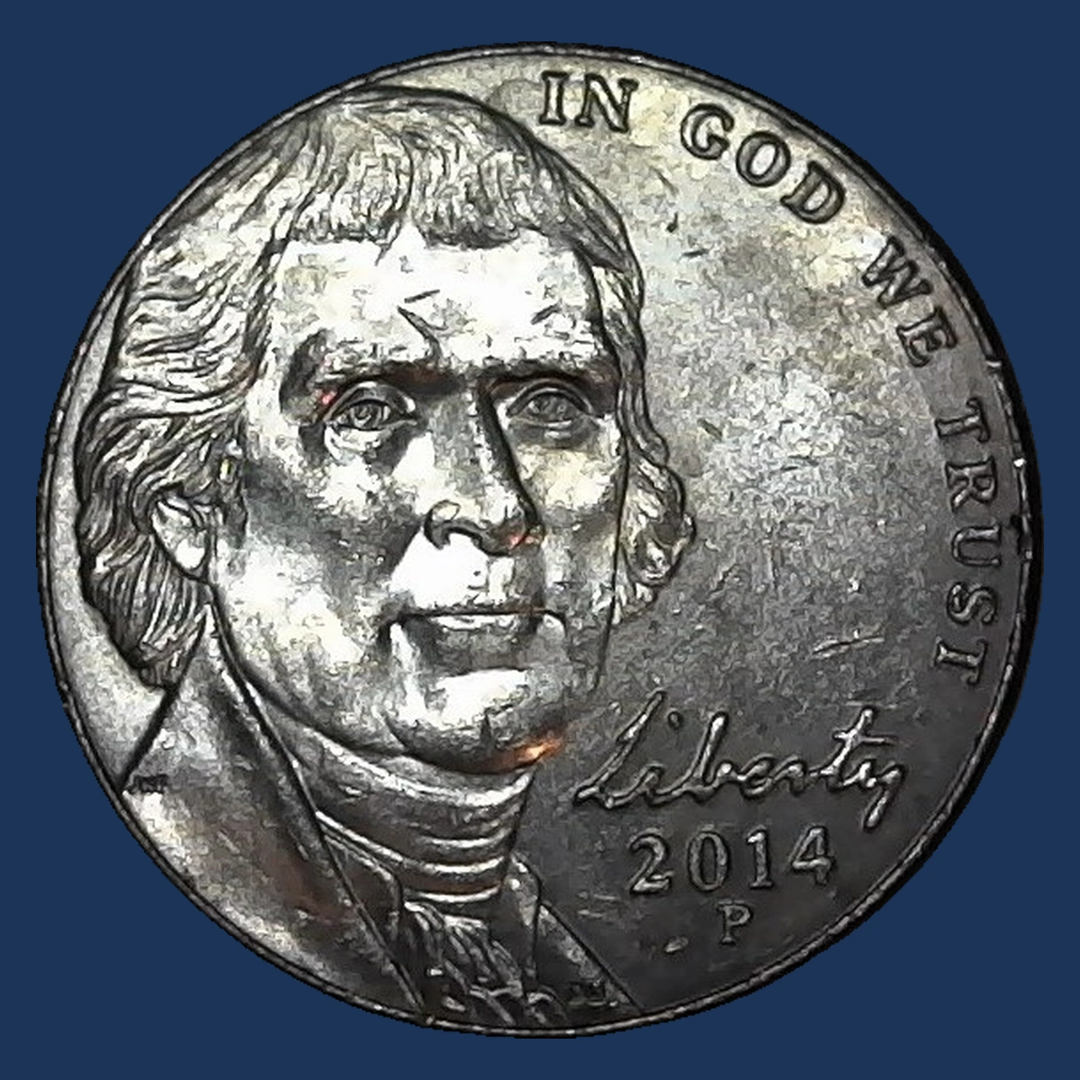 2014 Jefferson Nickel: Die Crack / Die Chip
