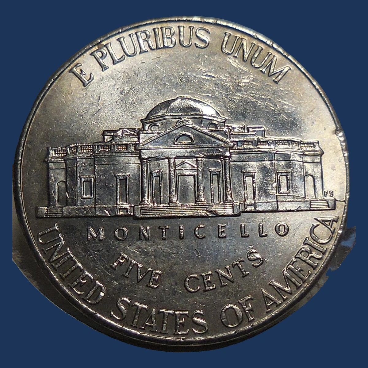 2010 Jefferson Nickel: Die Crack / Die Chip