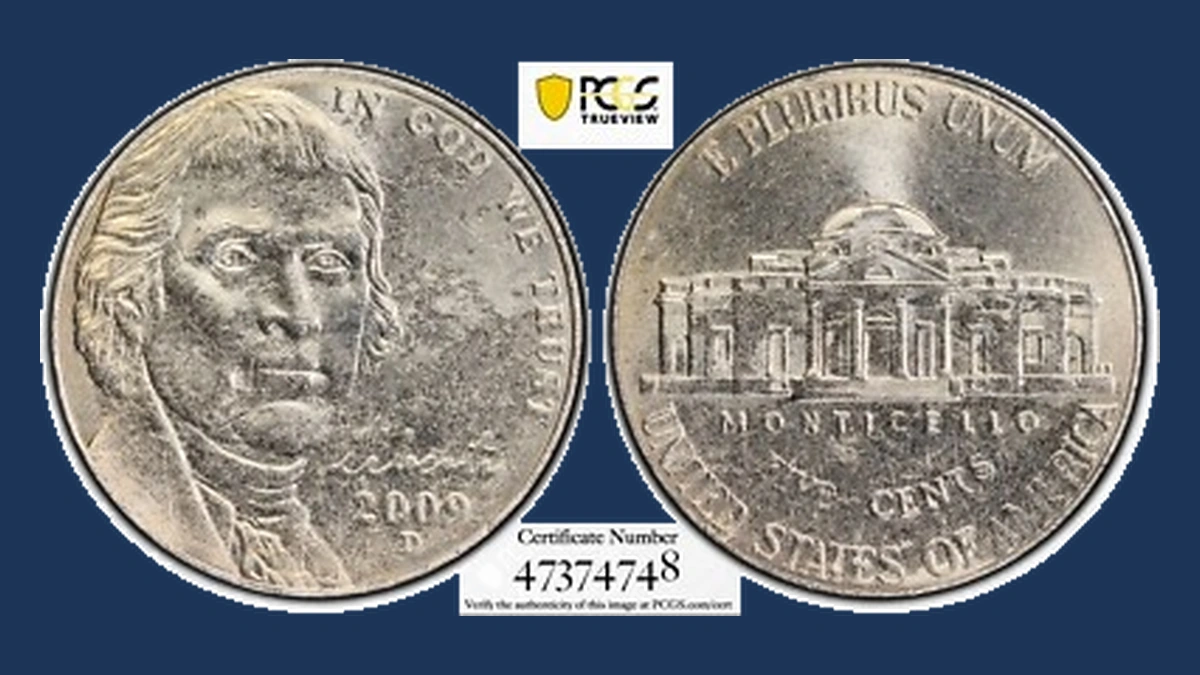 2009 Jefferson Nickel: Struck-Through Error