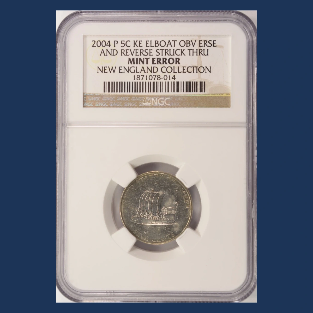 2004 Jefferson Nickel: Struck-Through Error