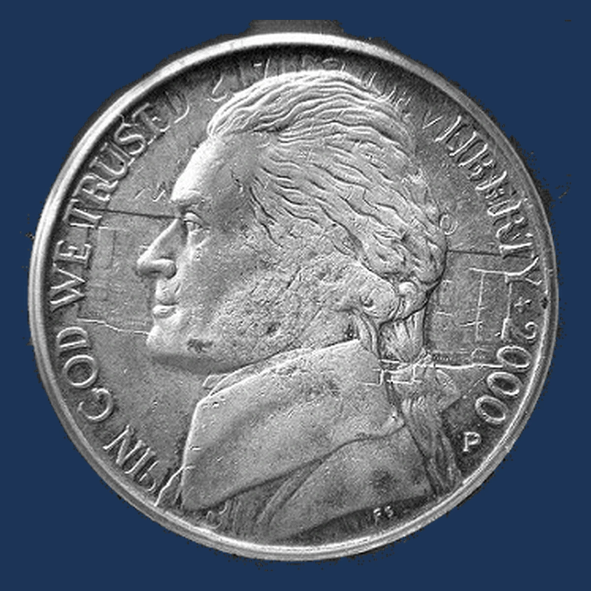 2000 Jefferson Nickel: Clashed Dies