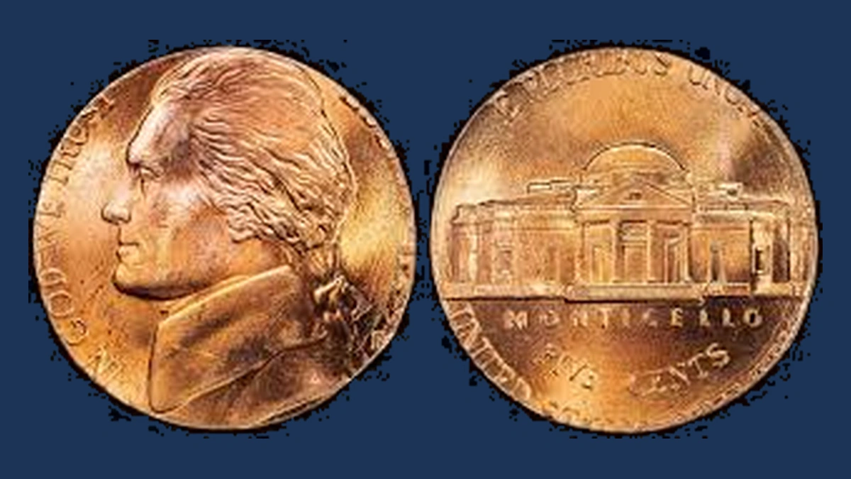 1999 Jefferson Nickel: Struck on cent planchet