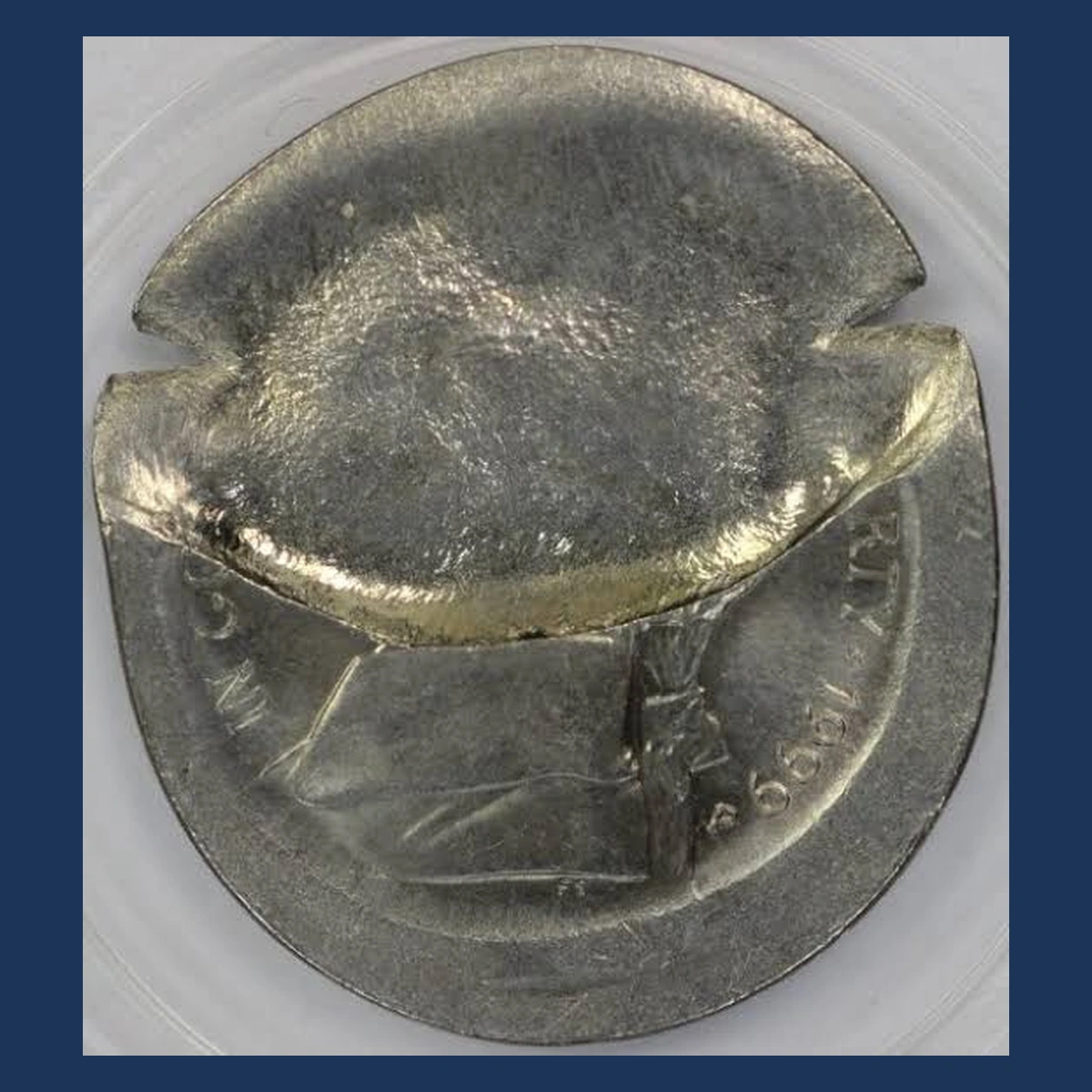 1999 Jefferson Nickel: brockage and broadstrike