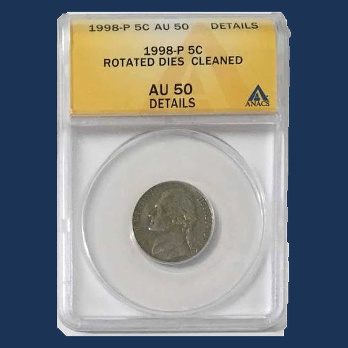 1998 Jefferson Nickel: Rotated Dies