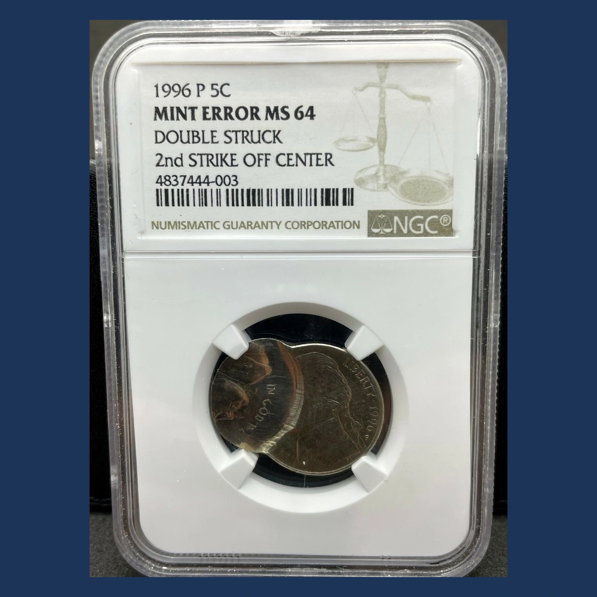 1996 Jefferson Nickel: Double / Multiple Strike