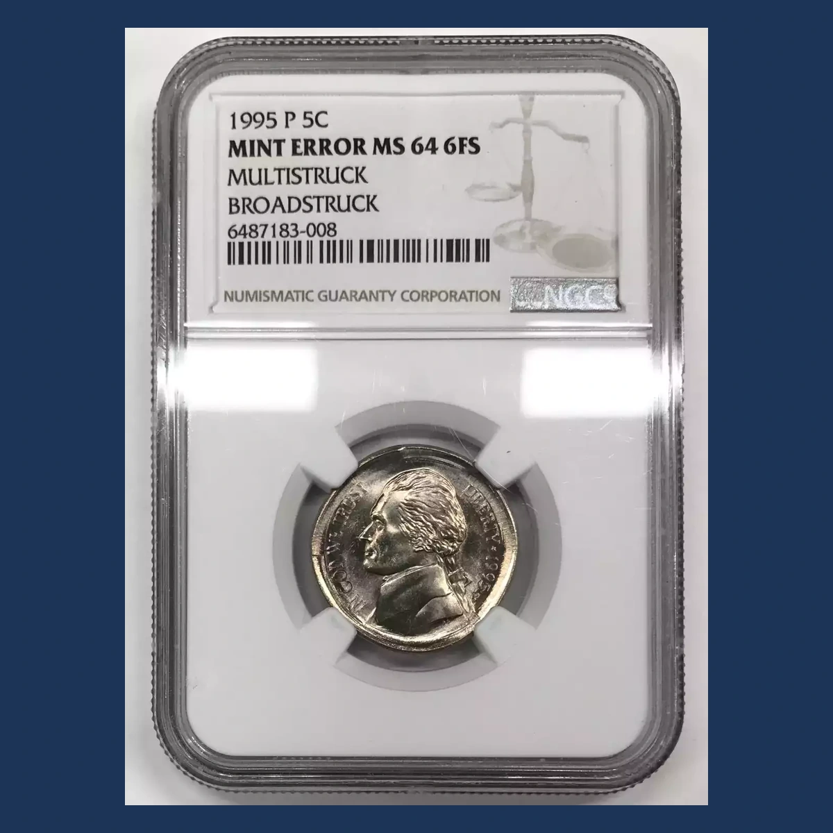 1995 Jefferson Nickel: Broadstrike