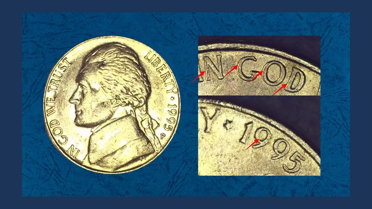 1995 Jefferson Nickel: Doubled Die Obverse