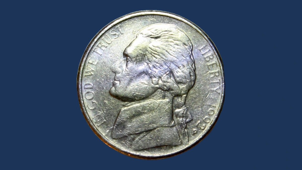 1992 Jefferson Nickel: Struck-Through Error
