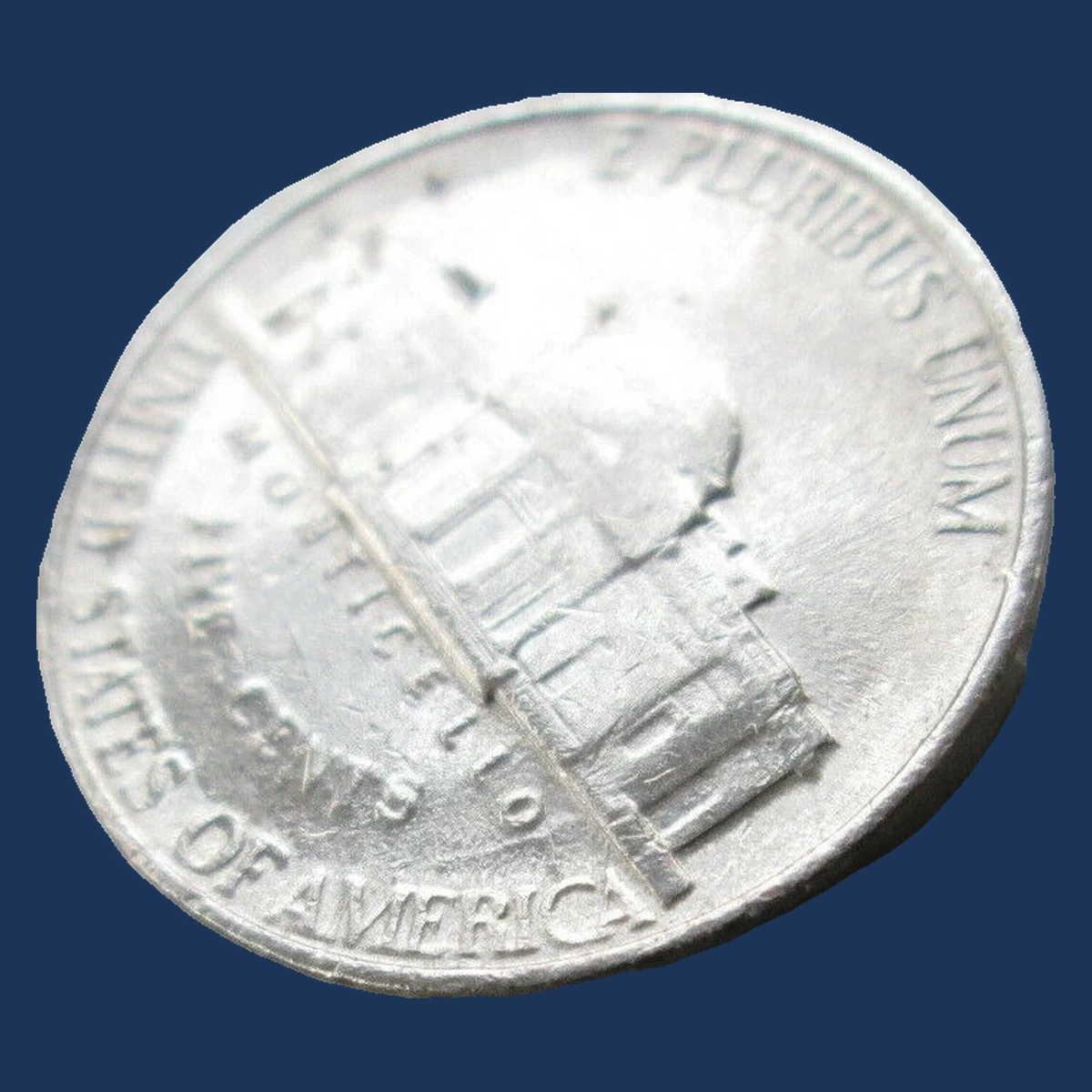 1990 Jefferson Nickel: Die Crack / Die Chip