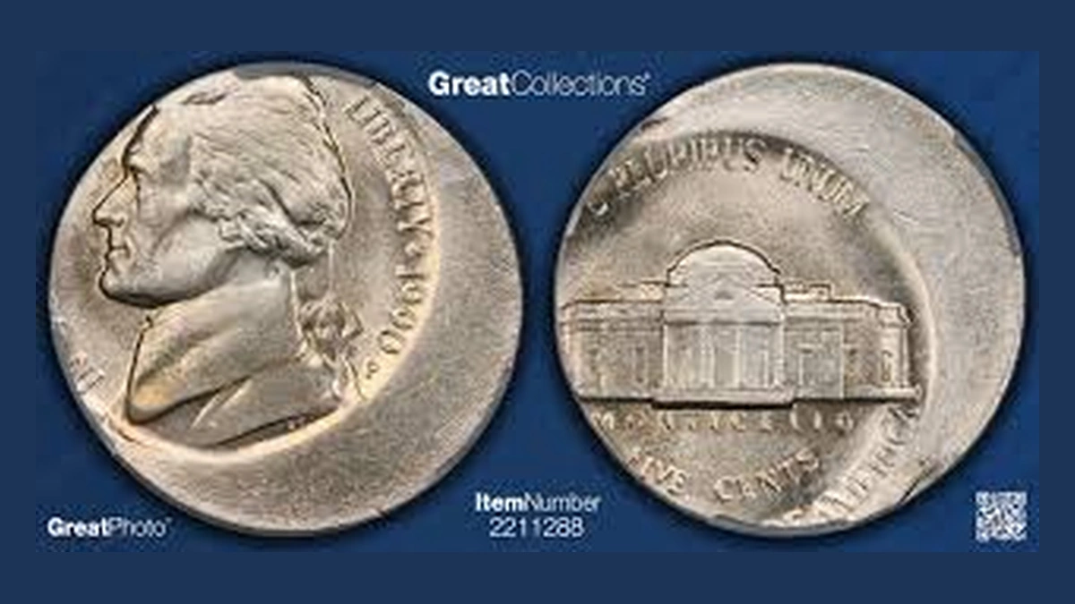 1990 Jefferson Nickel: Off-Center Strike