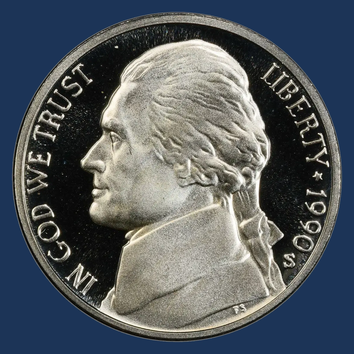 1990 Jefferson Nickel: Doubled Die Obverse