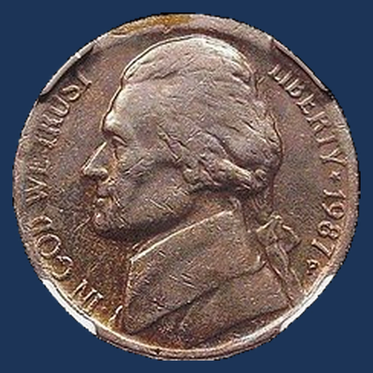 1987 Jefferson Nickel: Thin Thick Planchet