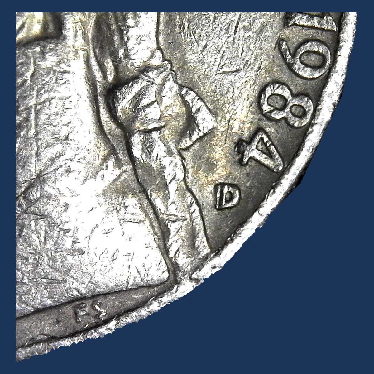 1984 Jefferson Nickel: Repunched Mintmark